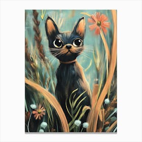 Cat In The Grass 2 Canvas Print