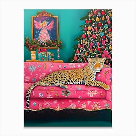 Leopard On A Couch 1 Canvas Print