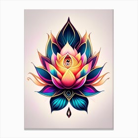 Lotus Flower, Symbol, Third Eye Tattoo 1 Canvas Print