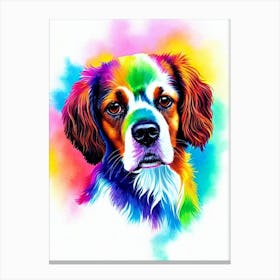 Spaniel (Field) Rainbow Oil Painting dog Canvas Print