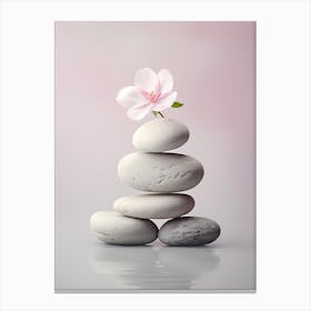 Zen Stones With Flower 1 Canvas Print