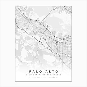 Palo Alto California Usa White Map Toile