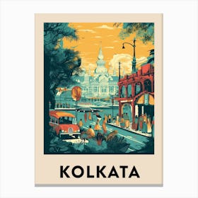 Kolkata 2 Vintage Travel Poster Canvas Print