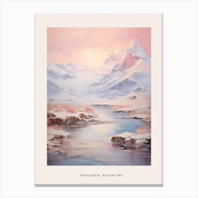 Dreamy Winter Painting Poster Patagonia Argentina 1 Canvas Print