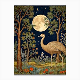 William Morris Ostrich In The Moonlight Canvas Print