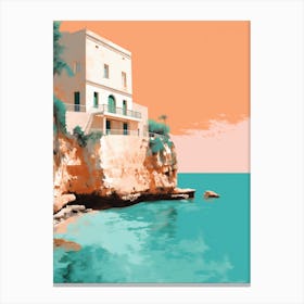 Horseshoe Bay Beach Bermuda Abstract Orange Hues 1 Canvas Print