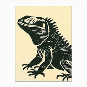 Cuban Iguana Bold Block 3 Canvas Print