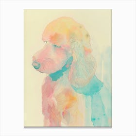 Watercolour Poodle Dog Line Illustration 1 Canvas Print