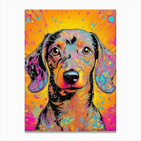 Colourful Dachshund Dog Portrait Canvas Print