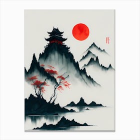 Chinese Landscape Mountains Ink Painting (13) 1 Canvas Print