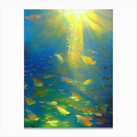 Sanke Koi 1, Fish Monet Style Classic Painting Canvas Print