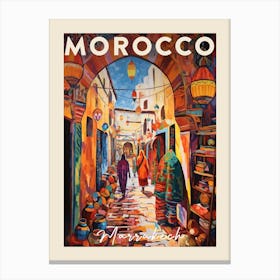 Marrakech Morocco 4 Fauvist Painting Travel Poster Canvas Print