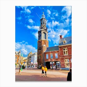 Clock Tower In Rotterdam 1 Canvas Print