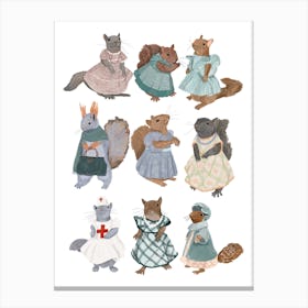 Cute Squirrels Canvas Print