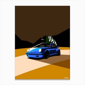 Porsche 911 - Christmas Tree - Retro Desert Canvas Print