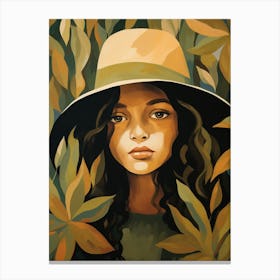 Girl In A Hat 2 Canvas Print