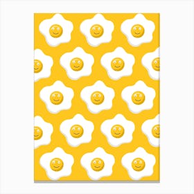 Yellow Smiley Eggs Canvas Print