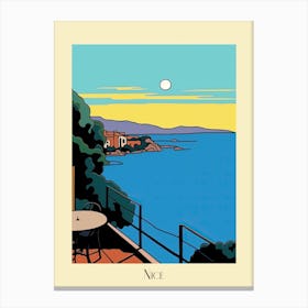 Poster Of Minimal Design Style Of Nice, France 4 Canvas Print
