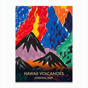 Hawaii Volcanoes National Park Travel Poster Matisse Style 4 Canvas Print