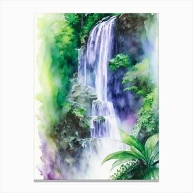 Nauyaca Waterfalls, Costa Rica Water Colour  (3) Canvas Print