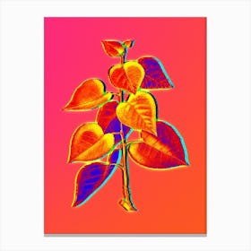 Neon Quaking Aspen Botanical in Hot Pink and Electric Blue Canvas Print