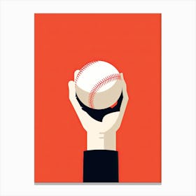 Baseball Ball In Hand Canvas Print