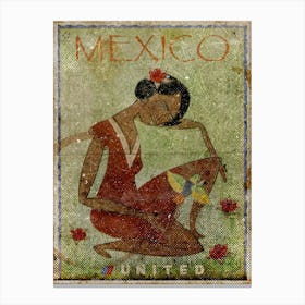 Vintage Travel Poster ― Mexico United Canvas Print