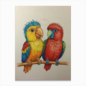 Two Parrots 5 Canvas Print