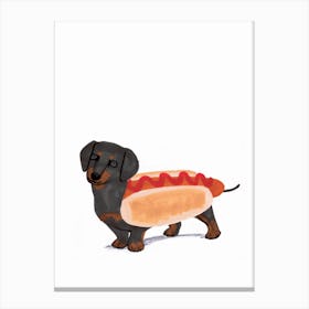Hotdog Sauagedog Canvas Print