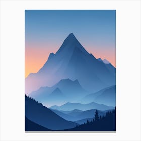 Misty Mountains Vertical Composition In Blue Tone 76 Canvas Print
