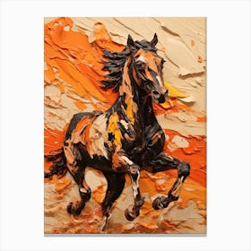 A Horse Painting In The Style Of Impasto 4 Canvas Print