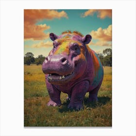 Colorful Hippo Canvas Print