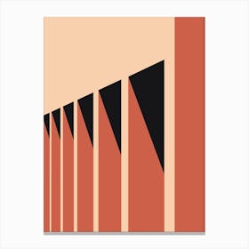 Bauhaus Architecture Sunset 1 Brick Red Canvas Print