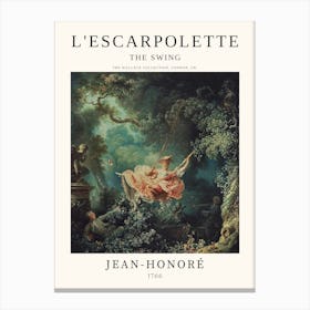 L'Escarlopette (The Swing) - Jean-Honoré Canvas Print