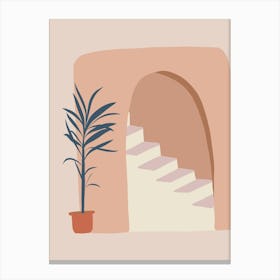 Stairway To Heaven. Egypt - boho travel pastel vector minimalist poster Canvas Print
