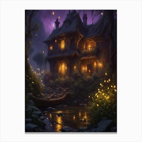 Yellow Fireflies Print Canvas Print