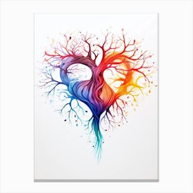 Gradient Heart Tree Branches 2 Canvas Print