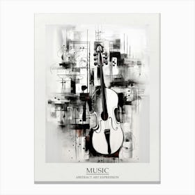Music Abstract Black And White 4 Poster Canvas Print