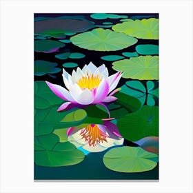 Blooming Lotus Flower In Pond Fauvism Matisse 4 Canvas Print