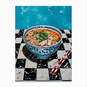 Pho Blue Checkerboard 2 Canvas Print