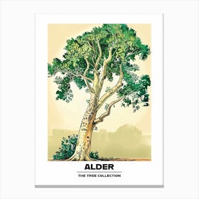 Alder Tree Storybook Illustration 4 Poster Canvas Print