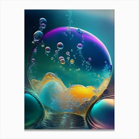 Bubbles In Water Water Waterscape Crayon 1 Canvas Print