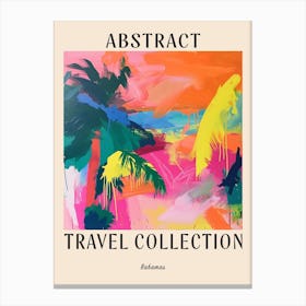 Abstract Travel Collection Poster Bahamas 3 Canvas Print
