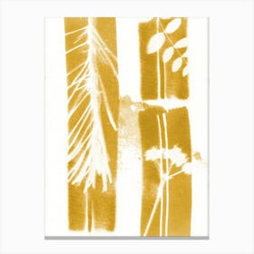 Ochre Minimal Nature Leaf Canvas Print