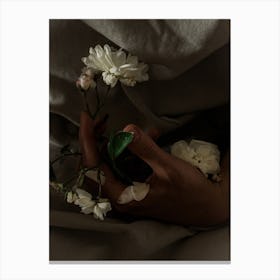 Hands And Roses Canvas Print