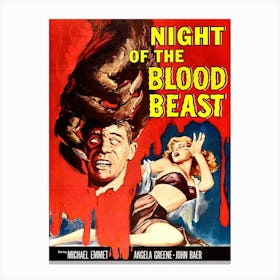 Horror Movie Poster, Night Of The Blood Beast Canvas Print