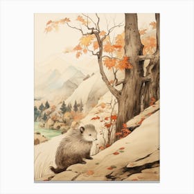 Storybook Animal Watercolour Porcupine 4 Canvas Print