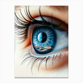 Blue Eye Of A Woman Canvas Print