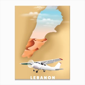 Lebanon Travel poster map Canvas Print
