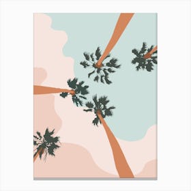 Palm Trees In The Summer Sky Canvas Print
